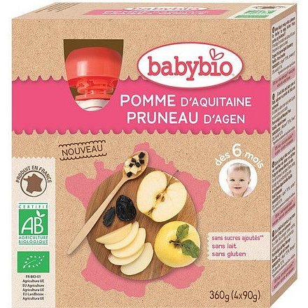 BABYBIO jablko švestka 4x90g