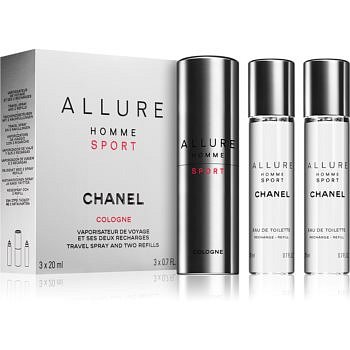 Chanel Allure Homme Sport Cologne kolínská voda (1x plnitelná + 2x náplň) 3 x 20 ml