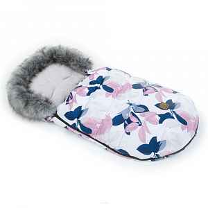 Mamo Tato Zimní fusak Lux s kožešinkou,  50 x 100cm - šedá, granát