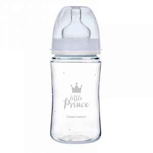 Canpol babies Lahev se širokým hrdlem ROYAL BABY 240ml modrá