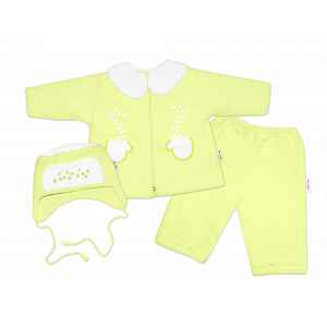 Baby Nellys Kabátek, čepička a kalhoty ®- zelená, vel. 68
