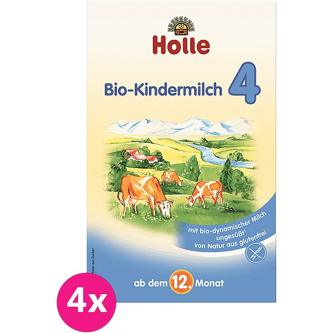 4x HOLLE Bio Batolecí mléčná kojenecká výživa 4, 600 g