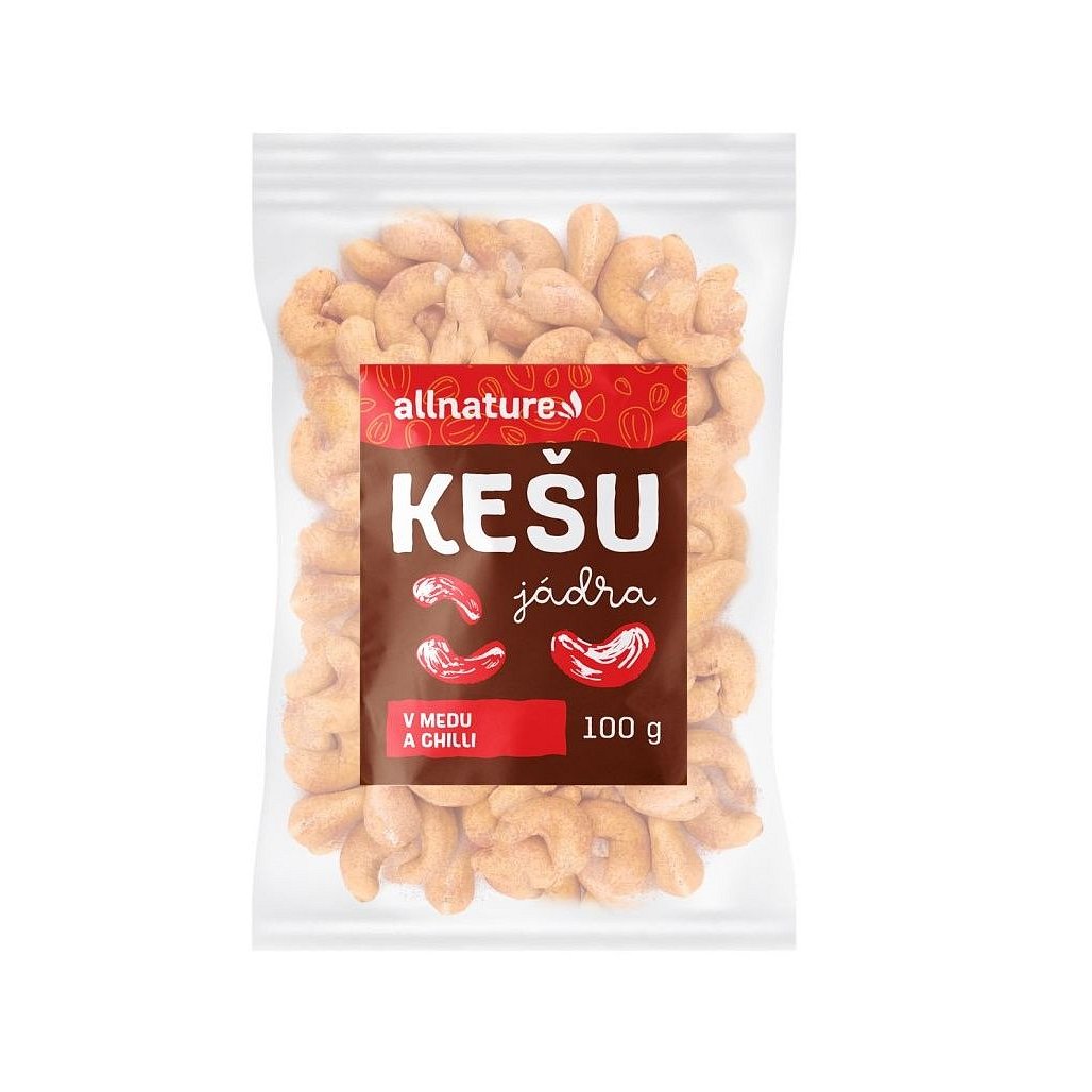 Allnature Kešu v medu a chilli 100 g