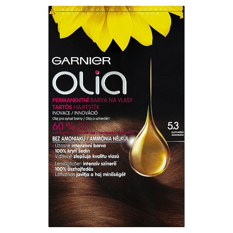 Garnier Olia Permanentní barva na vlasy zlatá hnědá 5.3