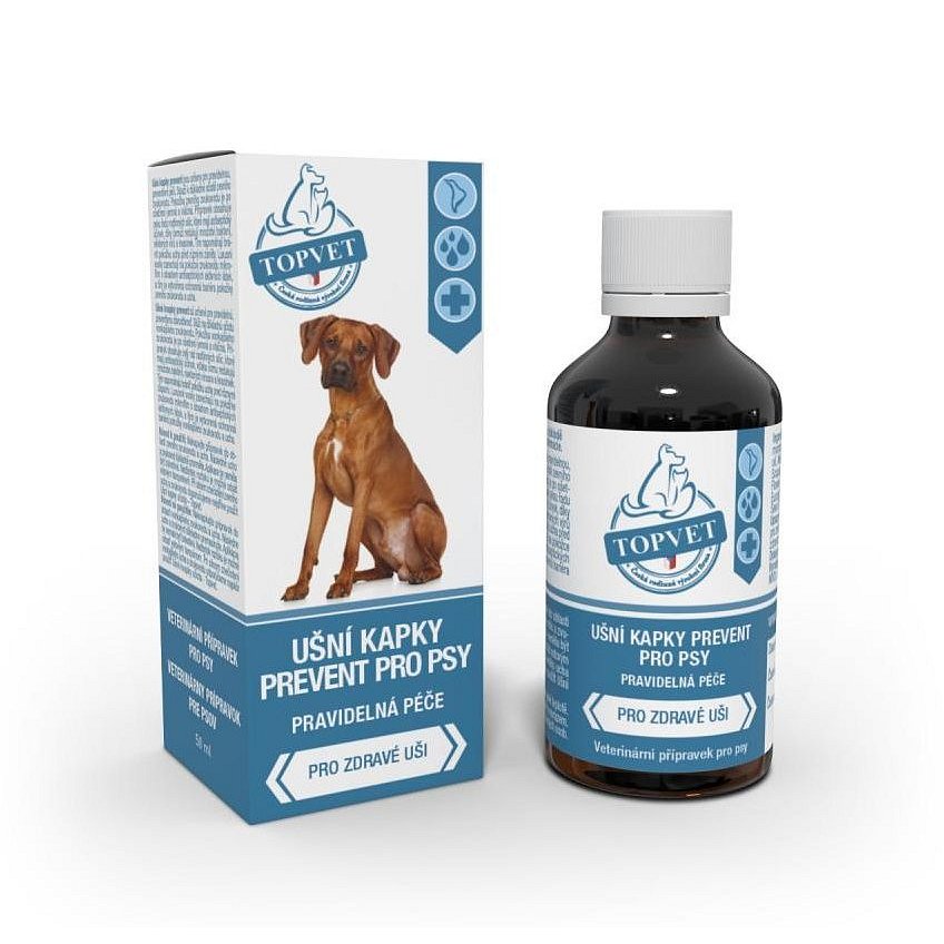 Topvet For Pets Ušní kapky Prevent pro psy 50 ml