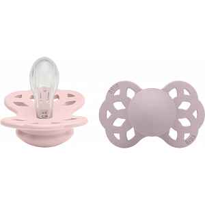 Bibs Infinity symetrické dudlíky ze silikonu, velikost 1, Blossom / Dusky Lilac 2 ks
