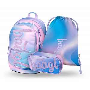 Baagl SET 3 Core Sky: batoh, penál, sáček