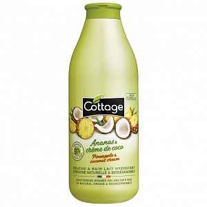 Cottage Moisturizing Shower Gel & Bath Milk -  Pineapple & Coconut cream sprchový gel a mléko do koupele 97% přírodní  750 ml