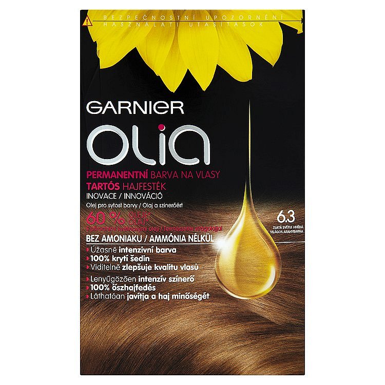 Garnier Olia Permanentní barva na vlasy zlatá světle hnědá 6.3