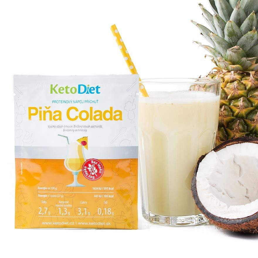 KetoDiet Proteinový nápoj Piňa Colada 7x27 g