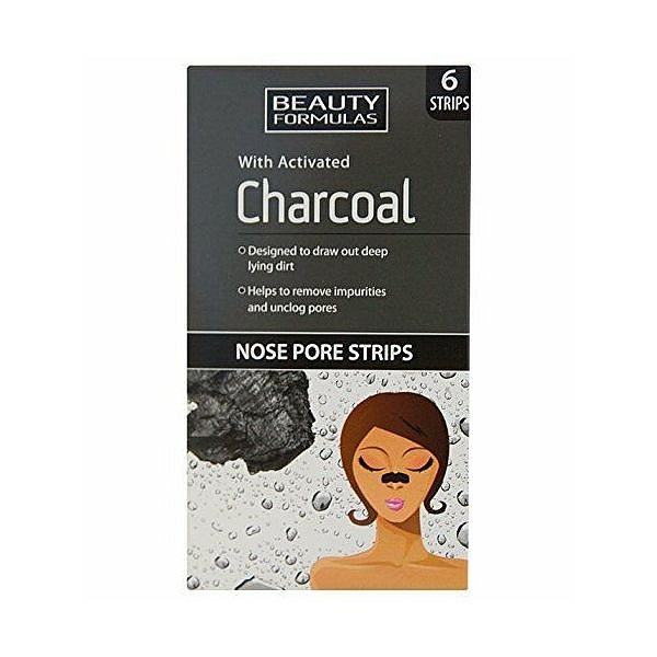 Beauty Formulas Čistící pásky na nos s aktivním uhlím 6ks