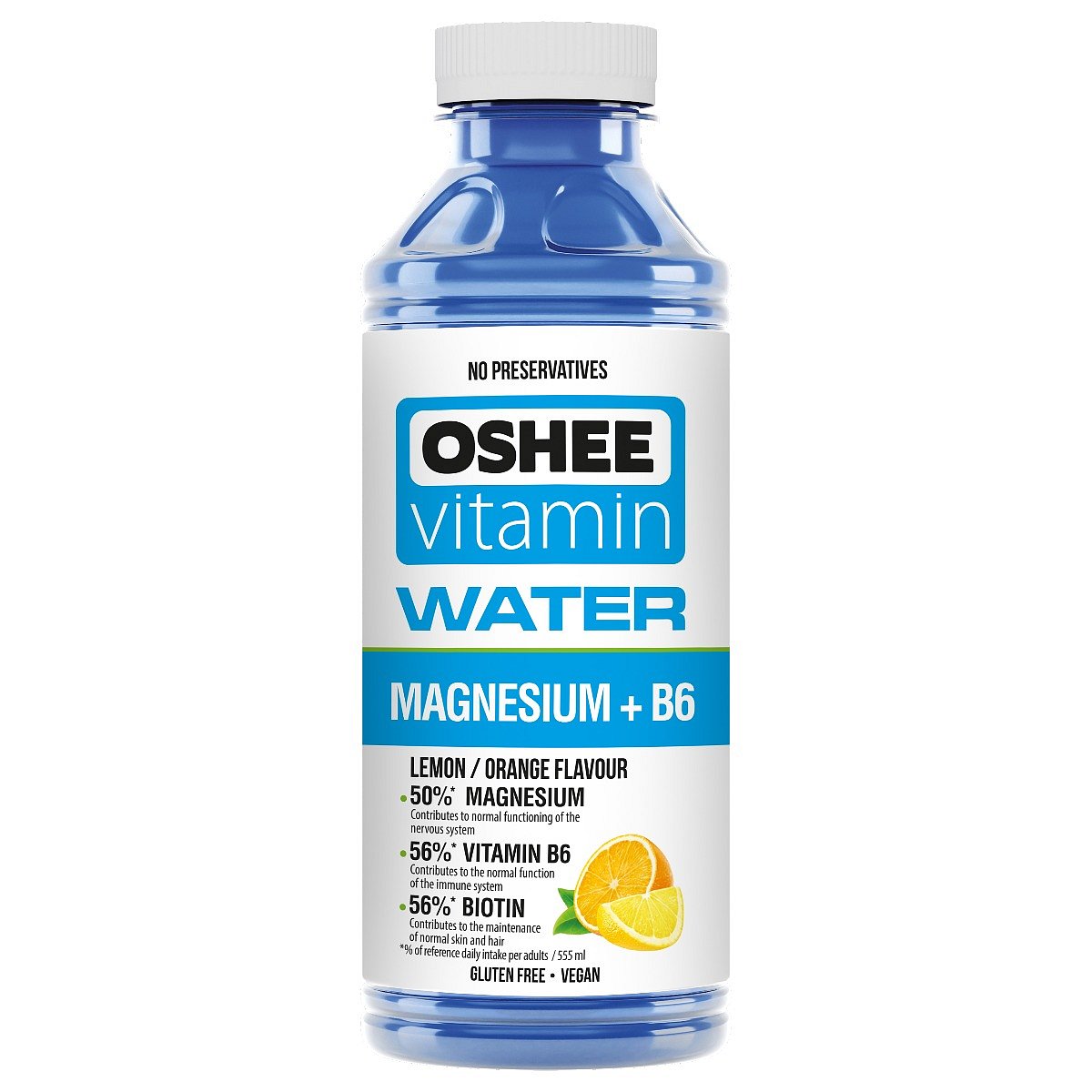 OSHEE Vitamínová voda Magnesium+B6 citron+pomeranč 555 ml