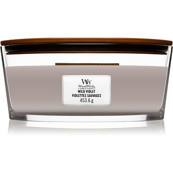 Woodwick Wild Violet vonná svíčka s dřevěným knotem (hearthwick) 453,6 g