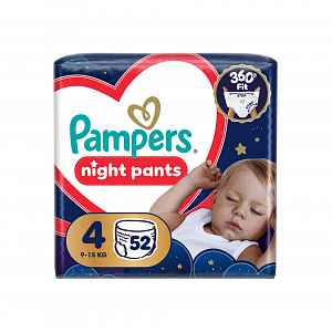 Pampers Night Pants vel. 4 9–15 kg dětské plenkové kalhotky 52 ks