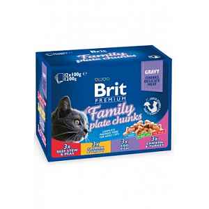 Brit Premium Cat Kapsa Family Plate 1200g (12x100g)