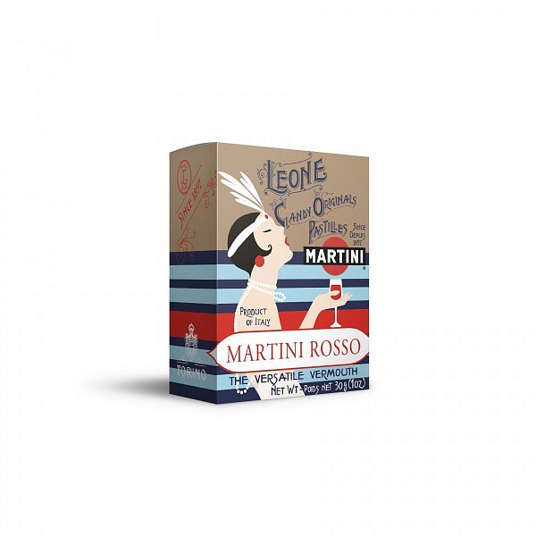 Pastiglie Leone Martini Rosso candy originals bonbóny s příchutí Martini Rosso 30g