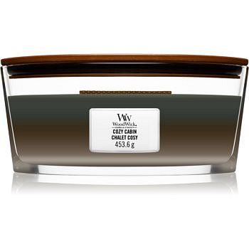 Woodwick Trilogy Cozy Cabin vonná svíčka s dřevěným knotem (hearthwick) 453,6 g