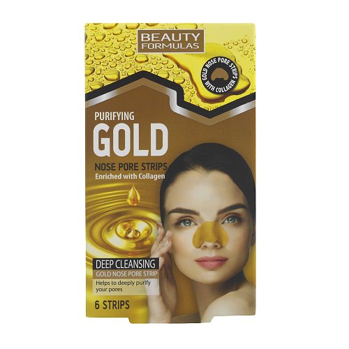 Beauty Formulas Zlaté čistící pásky na nos 6ks