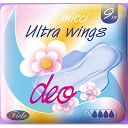 Micci ultra DEO wings dámské vložky 9 ks/bal.