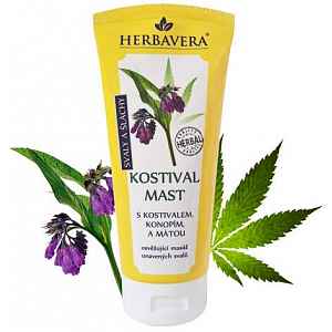 Kostivalová mast s konopím a mátou HERBAVERA 200ml