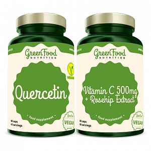 GREENFOOD NUTRITION Quercetin 90 kapslí + vitamin C 500 mg 60 kapslí