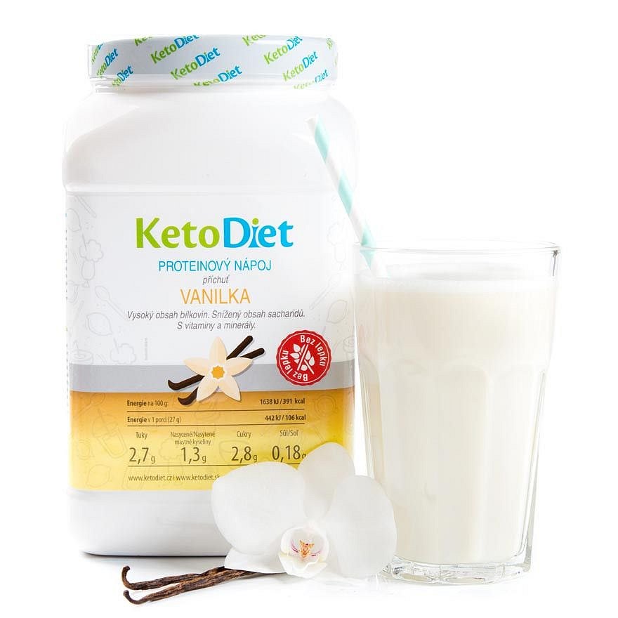 KetoDiet Proteinový nápoj vanilka 1000 g