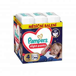 Pampers Night Pants vel. 4 9–15 kg dětské plenkové kalhotky 104 ks