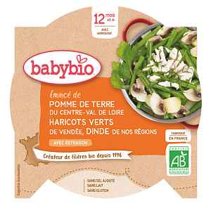 BABYBIO Denní menu Brambory a fazolkami a krůtími plátky 230 g