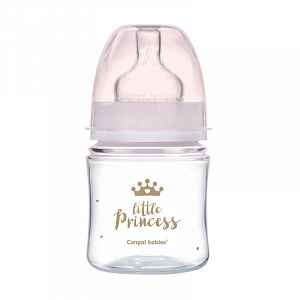 Canpol babies Lahev se širokým hrdlem ROYAL BABY 120ml růžová