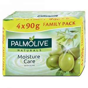 Palmolive Naturals Moisture care tuhé mýdlo s výtažkem z oliv  4 x 90g