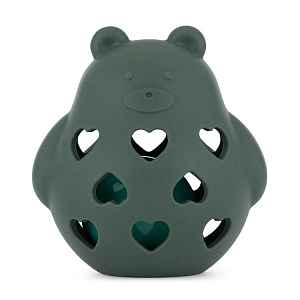 PETITE&MARS Hračka silikonová s chrastítkem Bear Basil Misty Green 0m+