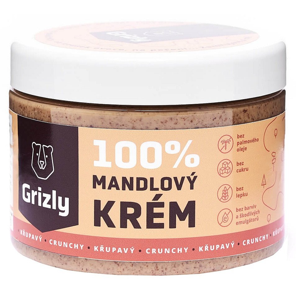 GRIZLY 100% Mandlové máslo křupavé 500g