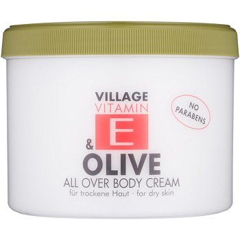 Village Vitamin E Olive tělový krém bez parabenů 500 ml