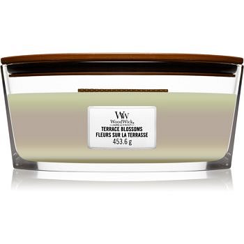 Woodwick Trilogy Terrace Blossoms vonná svíčka s dřevěným knotem (hearthwick) 453,6 g