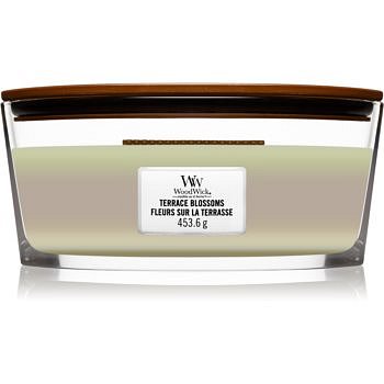 Woodwick Trilogy Terrace Blossoms vonná svíčka s dřevěným knotem (hearthwick) 453,6 g