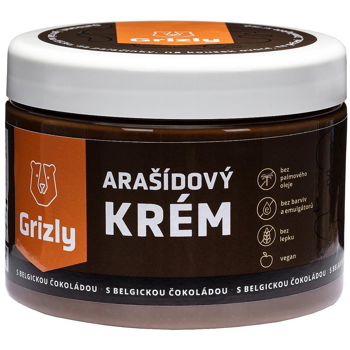 GRIZLY Arašídové máslo s belgickou čokoládou 500g