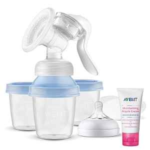 Philips AVENT Odsávačka mateřského mléka manuální s VIA systémem + Krém na bradavky 30 ml