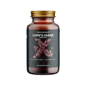 BrainMax Lion's Mane (Hericium) extrakt, 50% polysacharidů a 20% glukanů (beta-1,3/1,6 D-glukanů), 400 mg, 120 rostlinných kapslí