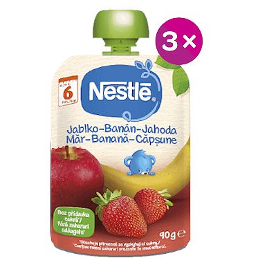 NESTLÉ kapsička Jahoda Jablko Banán 3x90g