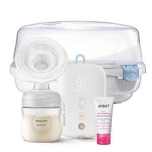 Philips AVENT Odsávačka ml. elektr. Premium SCF396/11 + MW Sterilizátor + Krém na bradavky 30 ml