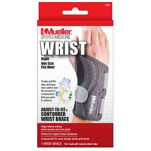 MUELLER Adjust-to-fit wrist brace right ortéza na pravé zápěstí šedá