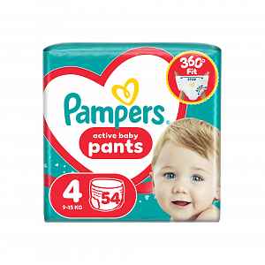 Pampers Active Baby vel. 4 9–15 kg plenkové kalhotky 54 ks