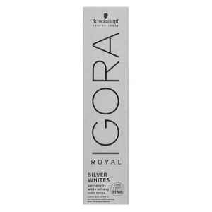 Schwarzkopf Professional Igora Royal SilverWhite Permanent White Refining Color Creme profesionální permanentní barva na vlasy pro platinově blond a š