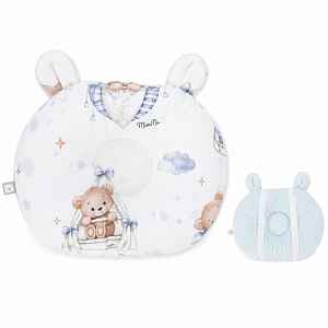 Baby Nellys Kojící polštář na ruku Bavlna/Minky, Medvídci, modří