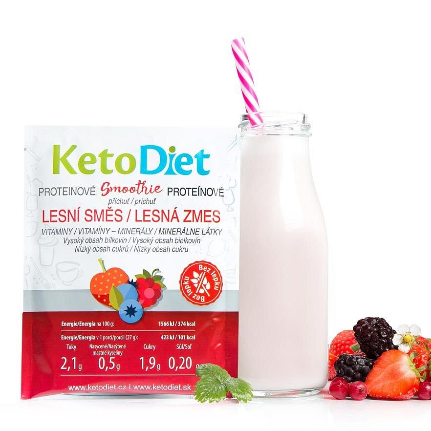 KetoDiet Proteinové smoothie příchuť lesní směs 7x27 g