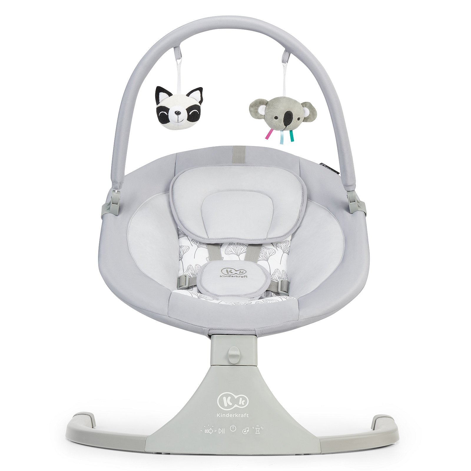 KINDERKRAFT Lehátko houpací s melodií 2v1 Luli grey, do 9 kg