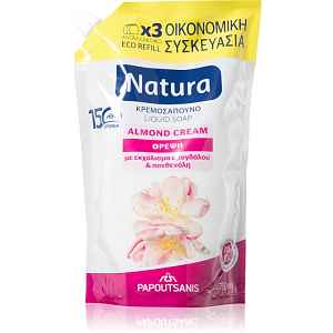 PAPOUTSANIS Natura Almond Cream tekuté mýdlo – náhradní náplň 750 ml