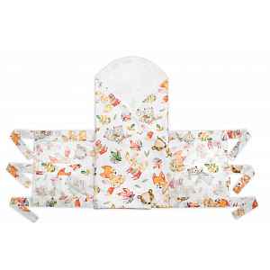 Baby Nellys Náhradní povlak na péřovou zavinovačku MAXI LALLY ,Cute Animals 85x85cm, bílý