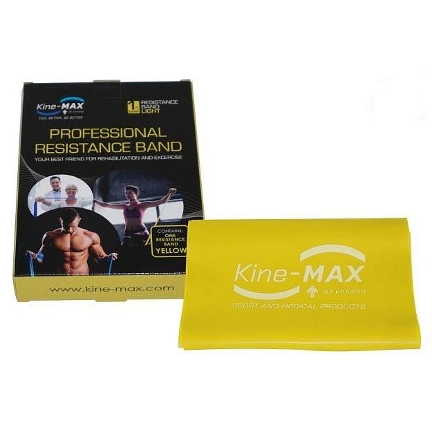 KineMAX Resistance band Posilovací guma žlutá 2m