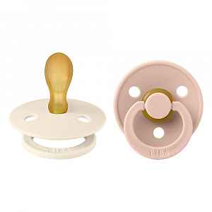 Bibs Colour symetrické dudlíky z přírodního kaučuku velikost 1, Ivory / Blush 2 ks